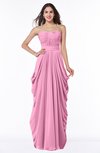 ColsBM Wren Pink Informal Sleeveless Half Backless Chiffon Floor Length Plus Size Bridesmaid Dresses