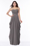 ColsBM Wren Ridge Grey Informal Sleeveless Half Backless Chiffon Floor Length Plus Size Bridesmaid Dresses