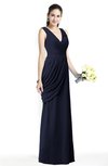 ColsBM Nora Dark Sapphire Elegant A-line V-neck Sleeveless Zip up Sash Plus Size Bridesmaid Dresses