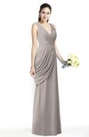ColsBM Nora Fawn Elegant A-line V-neck Sleeveless Zip up Sash Plus Size Bridesmaid Dresses