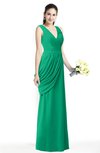 ColsBM Nora Pepper Green Elegant A-line V-neck Sleeveless Zip up Sash Plus Size Bridesmaid Dresses