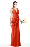 ColsBM Nora Persimmon Elegant A-line V-neck Sleeveless Zip up Sash Plus Size Bridesmaid Dresses
