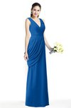 ColsBM Nora Royal Blue Elegant A-line V-neck Sleeveless Zip up Sash Plus Size Bridesmaid Dresses