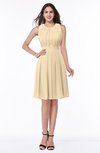 ColsBM Daphne Apricot Gelato Elegant A-line Jewel Half Backless Chiffon Knee Length Prom Dresses