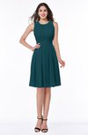 ColsBM Daphne Blue Green Elegant A-line Jewel Half Backless Chiffon Knee Length Prom Dresses