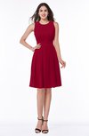 ColsBM Daphne Dark Red Elegant A-line Jewel Half Backless Chiffon Knee Length Prom Dresses