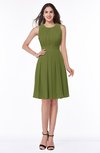 ColsBM Daphne Olive Green Elegant A-line Jewel Half Backless Chiffon Knee Length Prom Dresses