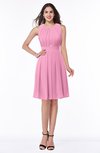 ColsBM Daphne Pink Elegant A-line Jewel Half Backless Chiffon Knee Length Prom Dresses
