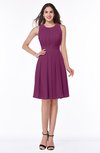 ColsBM Daphne Raspberry Elegant A-line Jewel Half Backless Chiffon Knee Length Prom Dresses
