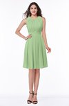 ColsBM Daphne Sage Green Elegant A-line Jewel Half Backless Chiffon Knee Length Prom Dresses
