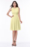 ColsBM Daphne Soft Yellow Elegant A-line Jewel Half Backless Chiffon Knee Length Prom Dresses