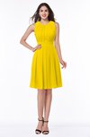 ColsBM Daphne Yellow Elegant A-line Jewel Half Backless Chiffon Knee Length Prom Dresses