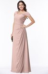 ColsBM Clare Dusty Rose Modest Sweetheart Short Sleeve Floor Length Pleated Plus Size Bridesmaid Dresses