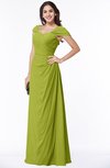 ColsBM Clare Green Oasis Modest Sweetheart Short Sleeve Floor Length Pleated Plus Size Bridesmaid Dresses