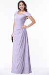 ColsBM Clare Light Purple Modest Sweetheart Short Sleeve Floor Length Pleated Plus Size Bridesmaid Dresses