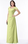 ColsBM Clare Lime Green Modest Sweetheart Short Sleeve Floor Length Pleated Plus Size Bridesmaid Dresses
