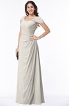 ColsBM Clare Off White Modest Sweetheart Short Sleeve Floor Length Pleated Plus Size Bridesmaid Dresses