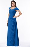 ColsBM Clare Royal Blue Modest Sweetheart Short Sleeve Floor Length Pleated Plus Size Bridesmaid Dresses