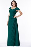 ColsBM Clare Shaded Spruce Modest Sweetheart Short Sleeve Floor Length Pleated Plus Size Bridesmaid Dresses