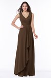 ColsBM Melody Chocolate Brown Glamorous A-line Sleeveless Zipper Chiffon Floor Length Plus Size Bridesmaid Dresses