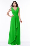 ColsBM Melody Classic Green Glamorous A-line Sleeveless Zipper Chiffon Floor Length Plus Size Bridesmaid Dresses