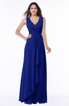 ColsBM Melody Electric Blue Glamorous A-line Sleeveless Zipper Chiffon Floor Length Plus Size Bridesmaid Dresses