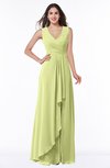 ColsBM Melody Lime Green Glamorous A-line Sleeveless Zipper Chiffon Floor Length Plus Size Bridesmaid Dresses