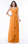 ColsBM Melody Orange Glamorous A-line Sleeveless Zipper Chiffon Floor Length Plus Size Bridesmaid Dresses