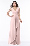 ColsBM Melody Pastel Pink Glamorous A-line Sleeveless Zipper Chiffon Floor Length Plus Size Bridesmaid Dresses