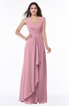 ColsBM Melody Rosebloom Glamorous A-line Sleeveless Zipper Chiffon Floor Length Plus Size Bridesmaid Dresses