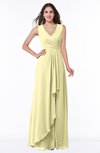 ColsBM Melody Soft Yellow Glamorous A-line Sleeveless Zipper Chiffon Floor Length Plus Size Bridesmaid Dresses