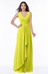 ColsBM Melody Sulphur Spring Glamorous A-line Sleeveless Zipper Chiffon Floor Length Plus Size Bridesmaid Dresses