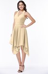 ColsBM Delaney Apricot Gelato Cute A-line Sleeveless Zip up Chiffon Tea Length Plus Size Bridesmaid Dresses