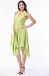 ColsBM Delaney Lime Sherbet Cute A-line Sleeveless Zip up Chiffon Tea Length Plus Size Bridesmaid Dresses