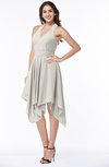 ColsBM Delaney Off White Cute A-line Sleeveless Zip up Chiffon Tea Length Plus Size Bridesmaid Dresses