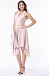 ColsBM Delaney Petal Pink Cute A-line Sleeveless Zip up Chiffon Tea Length Plus Size Bridesmaid Dresses