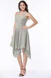 ColsBM Delaney Platinum Cute A-line Sleeveless Zip up Chiffon Tea Length Plus Size Bridesmaid Dresses
