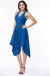 ColsBM Delaney Royal Blue Cute A-line Sleeveless Zip up Chiffon Tea Length Plus Size Bridesmaid Dresses