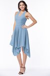 ColsBM Delaney Sky Blue Cute A-line Sleeveless Zip up Chiffon Tea Length Plus Size Bridesmaid Dresses