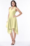 ColsBM Delaney Soft Yellow Cute A-line Sleeveless Zip up Chiffon Tea Length Plus Size Bridesmaid Dresses