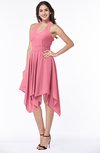 ColsBM Delaney Watermelon Cute A-line Sleeveless Zip up Chiffon Tea Length Plus Size Bridesmaid Dresses