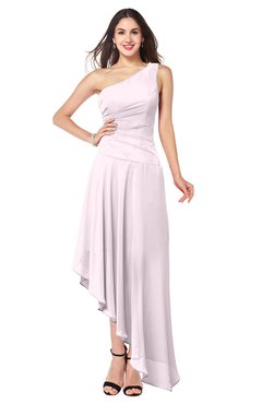 ColsBM Angela Blush Simple A-line One Shoulder Half Backless Ruching Plus Size Bridesmaid Dresses