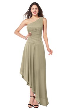 ColsBM Angela Candied Ginger Simple A-line One Shoulder Half Backless Ruching Plus Size Bridesmaid Dresses
