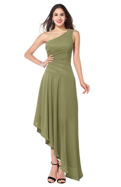 ColsBM Angela Cedar Simple A-line One Shoulder Half Backless Ruching Plus Size Bridesmaid Dresses
