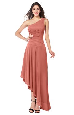 ColsBM Angela Crabapple Simple A-line One Shoulder Half Backless Ruching Plus Size Bridesmaid Dresses