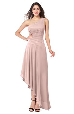 ColsBM Angela Dusty Rose Simple A-line One Shoulder Half Backless Ruching Plus Size Bridesmaid Dresses