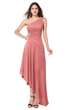 ColsBM Angela Lantana Simple A-line One Shoulder Half Backless Ruching Plus Size Bridesmaid Dresses