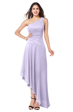 ColsBM Angela Light Purple Simple A-line One Shoulder Half Backless Ruching Plus Size Bridesmaid Dresses