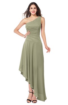 ColsBM Angela Sponge Simple A-line One Shoulder Half Backless Ruching Plus Size Bridesmaid Dresses