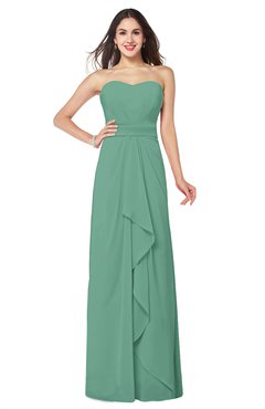 ColsBM Angelina Beryl Green Cute A-line Sleeveless Zip up Chiffon Sash Plus Size Bridesmaid Dresses